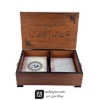  قرآن پرس شده تک برگ با جعبه رومیزی